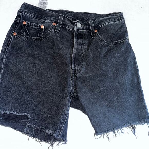Levi's 501 Bermuda washed black shorts sz 27 - Picture 7 of 7